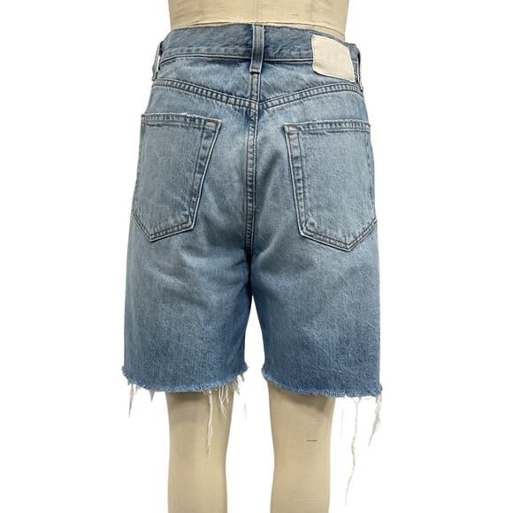 Grlfrnd 'Quinn' Blue Cotton High Rise 90'S Short Size 27 - Picture 3 of 5